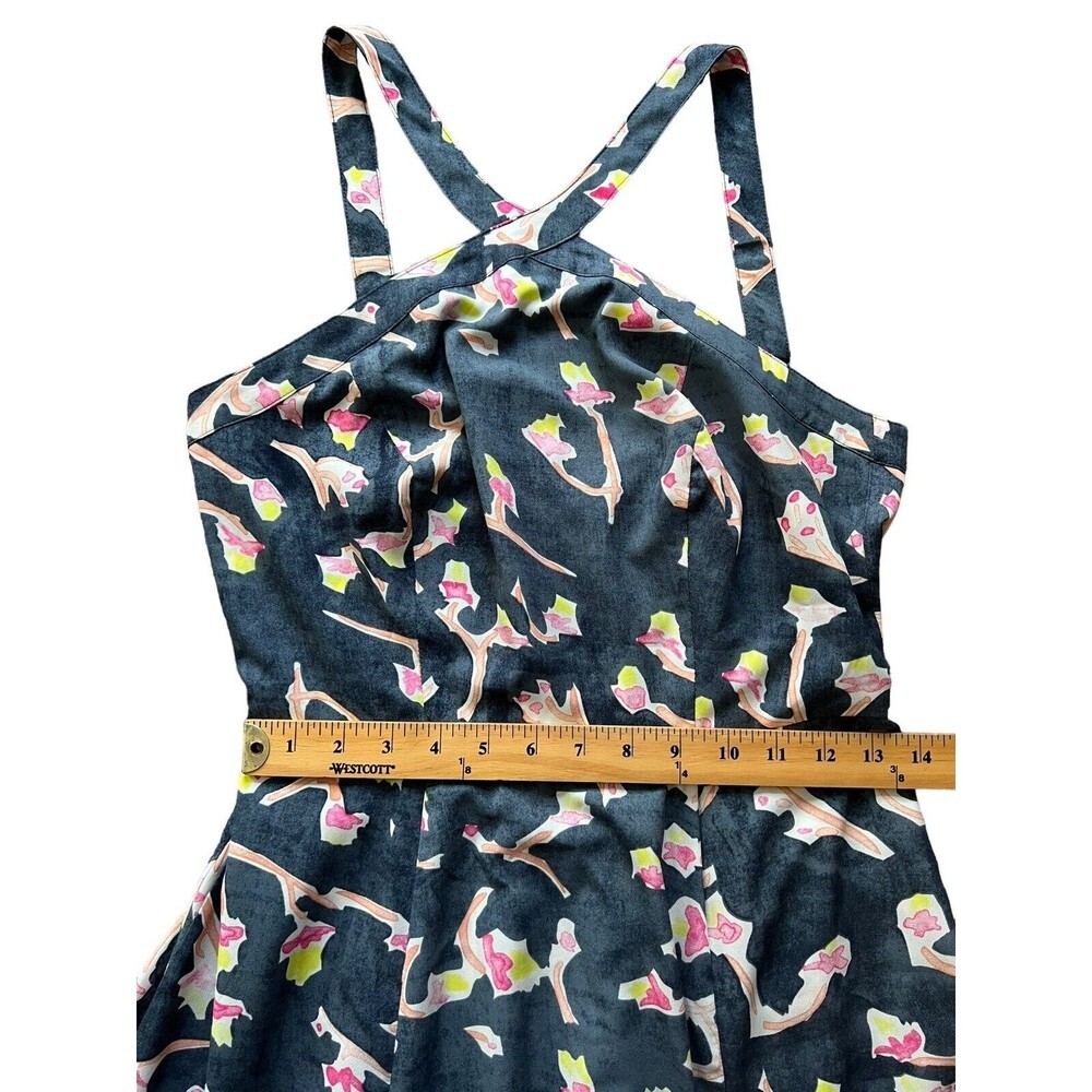 CAbi Dress Women's Size 4 Blue Watercolor Print‎ Aurora Paradise Maxi Halter - Picture 10 of 14